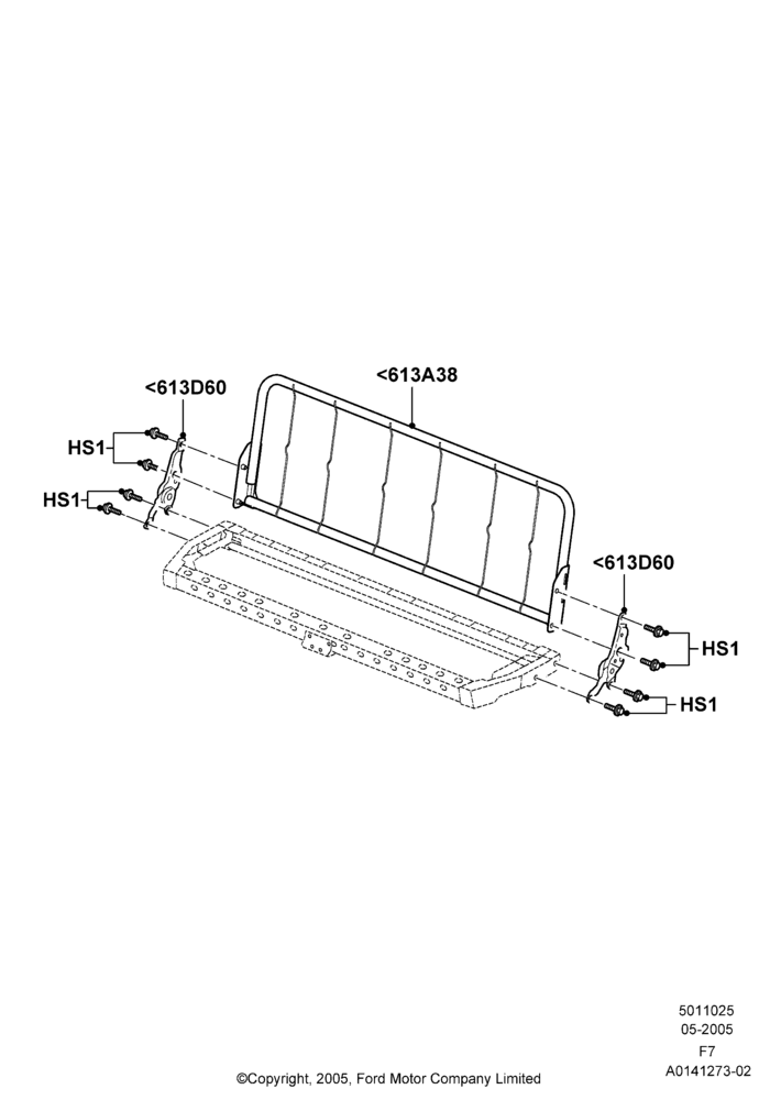 25C - Rear Seat Back, Crew Cab, With 2nd Row Bench Seat - 3 Passngr; 16/MAY/2005-18/DEC/2006