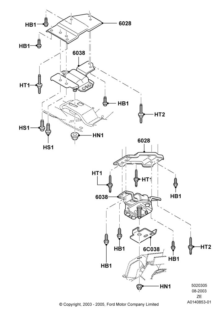 05D - Engine Mounting, 3.9L OHV EFI NA V6 GAS; 04/AUG/2003-12/MAY/2004