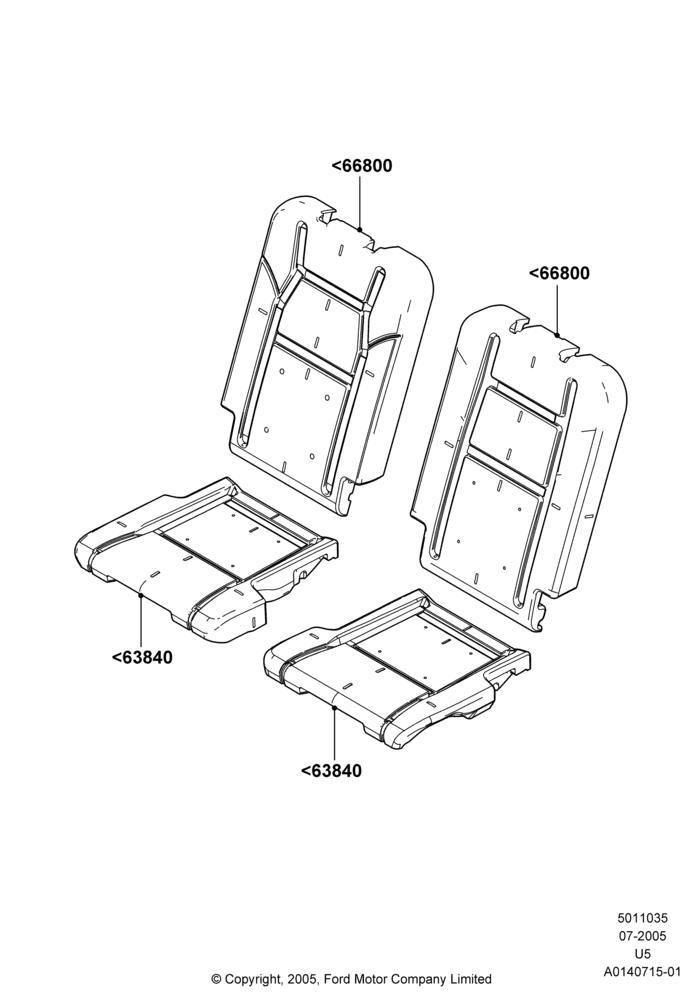35J - Rear Seat Pads/Valances & Heating, All Third Row Seating; 19/JUL/2005-16/DEC/2010
