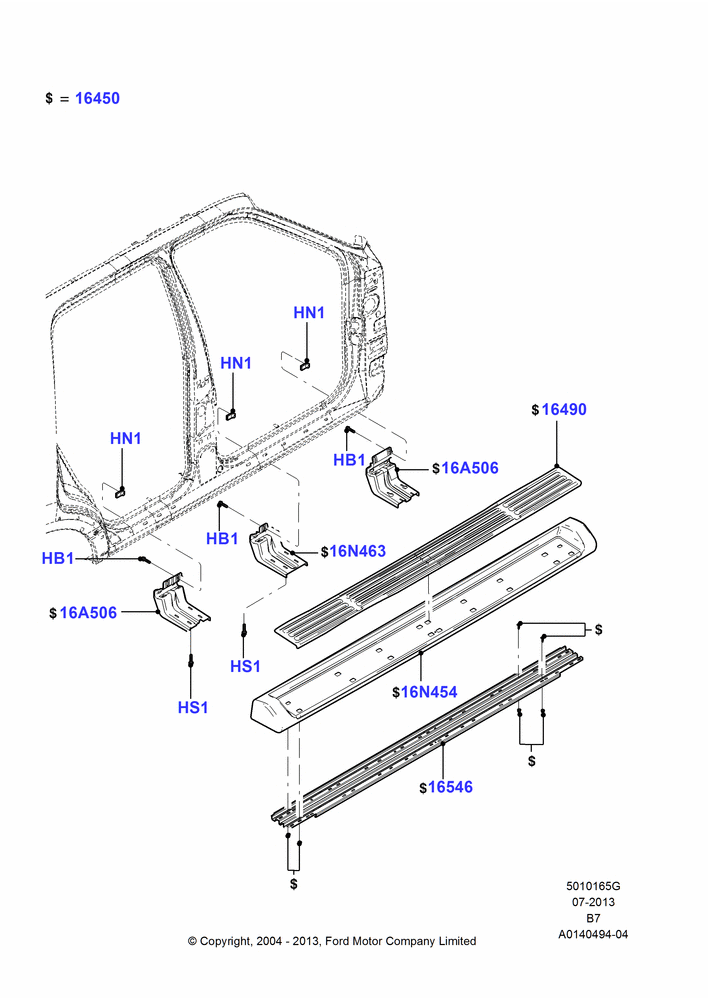 65G - Running Boards/Side Steps, Limited; 02/AUG/2004-02/AUG/2006