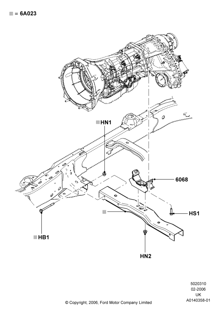 10C - Transmission Mounting, 4.6L 3V V8, 4WD; 30/JAN/2006-29/OCT/2010