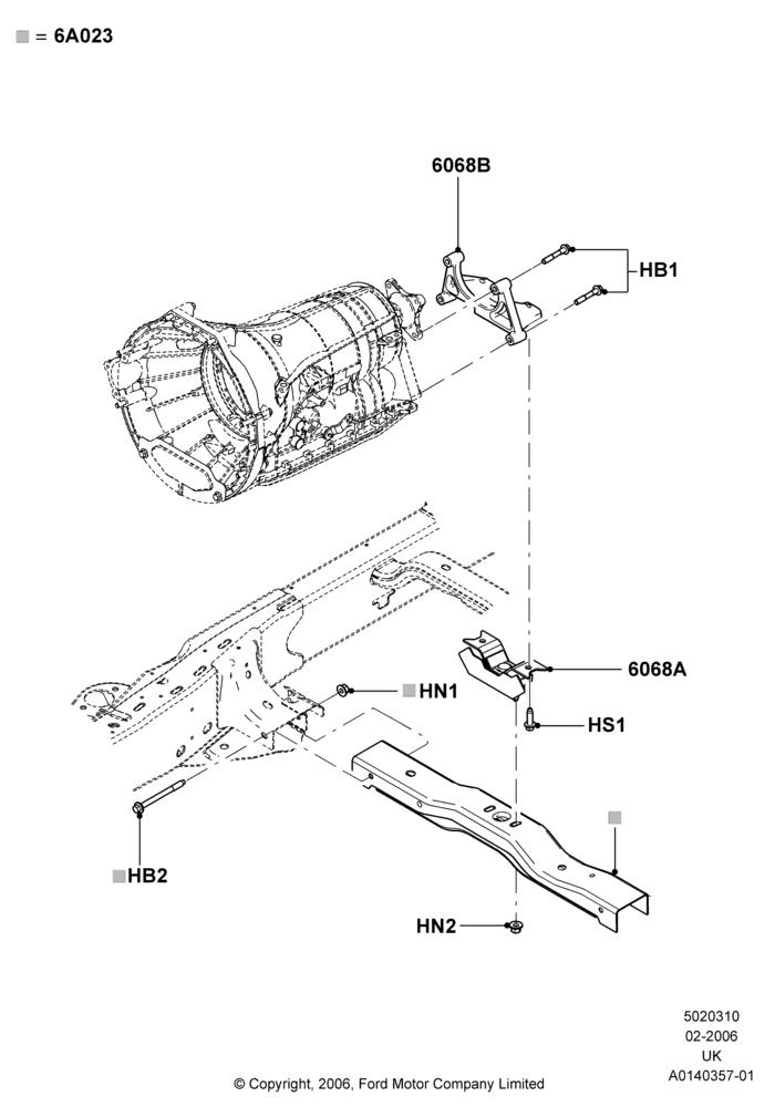 10B - Transmission Mounting, 2WD, 4.6L 3V V8; 30/JAN/2006-29/OCT/2010