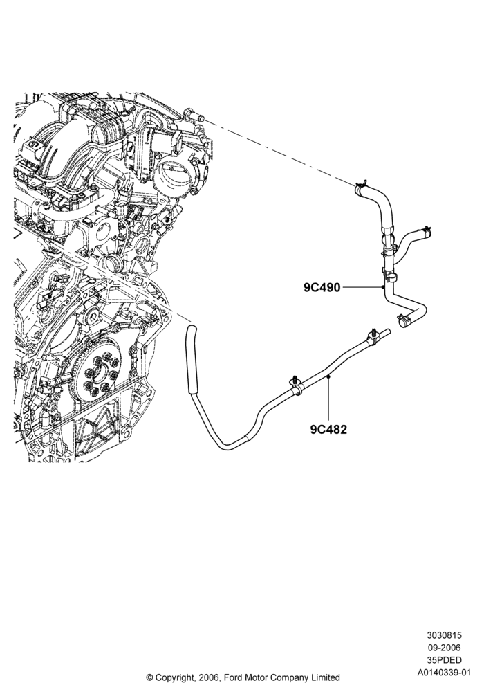 15A - Emission Control - Valves/Hoses, 3.5L 4V DOHC VCT SMPI V6 Gas; 30/AUG/2006-29/JUL/2012