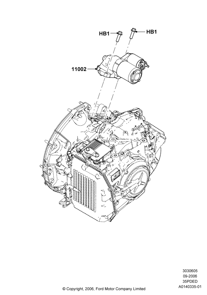 05A - Starter Motor, 3.5L 4V DOHC VCT SMPI V6 Gas; 30/AUG/2006-29/JUL/2012