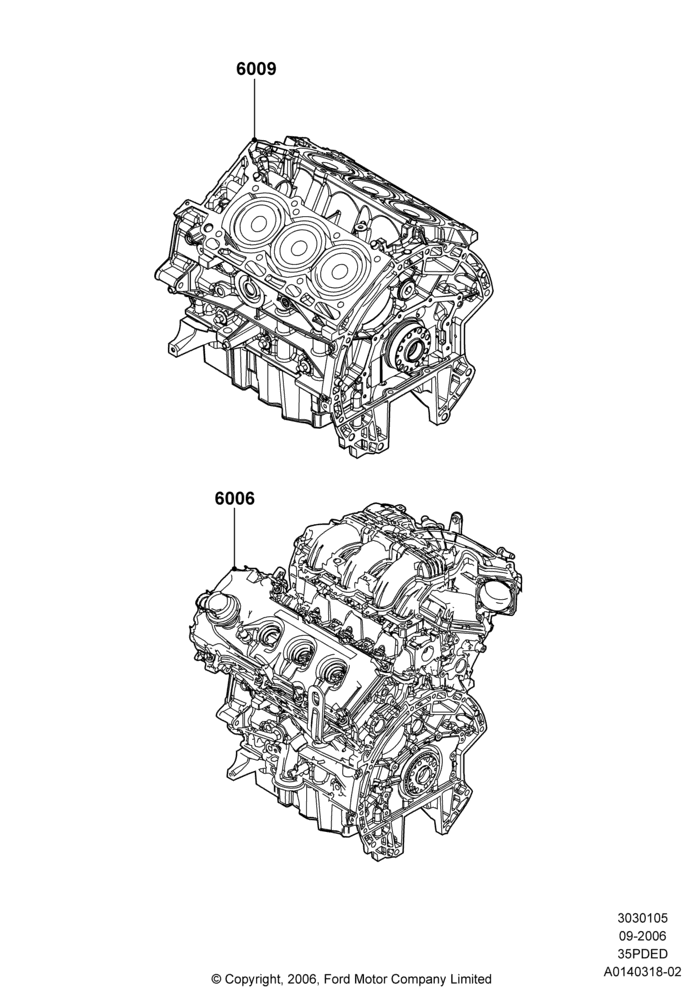 05A - Service Engine and Short Block, 3.5L 4V DOHC VCT SMPI V6 Gas; 30/AUG/2006-29/JUL/2012