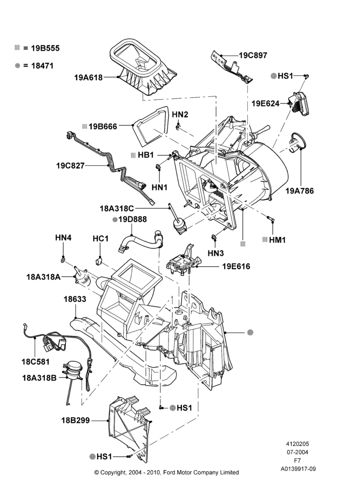 05C - Heater/Air Cond.External Components, With Automatic Air Conditioning; 19/JUL/2004-18/DEC/2006