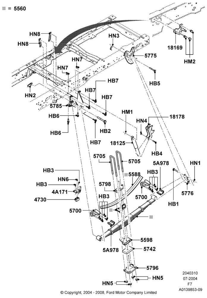 Rear Springs and Shock Absorbers, Ford 550 Series, Ford 450 Series