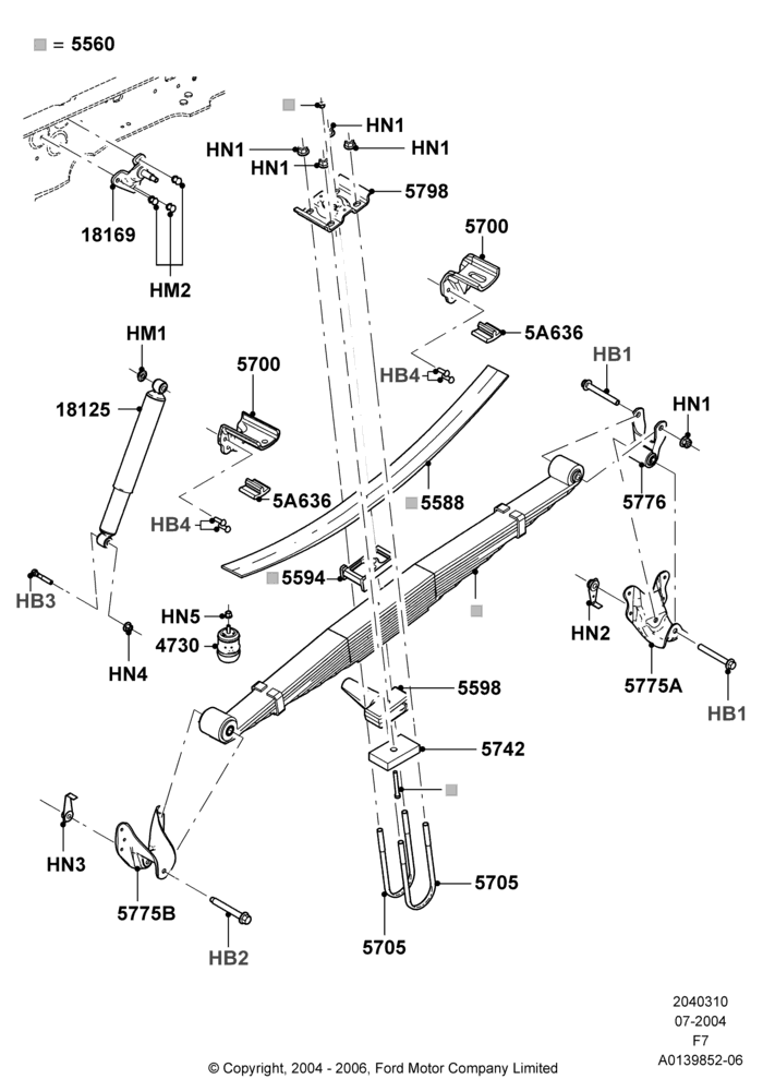 10C - Rear Springs and Shock Absorbers, Wide Frame (Pickup), Ford 350 Series, With Double Rear Wheels; 19/JUL/2004-18/DEC/2006