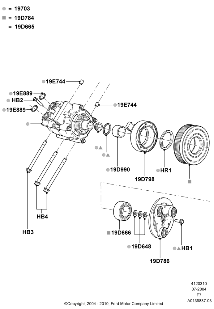 10G - Air Conditioning Condensr/Compressr, 6.0L OHV Diesel V8, With Air Conditioning, Compressor Assy; 19/JUL/2004-18/DEC/2006
