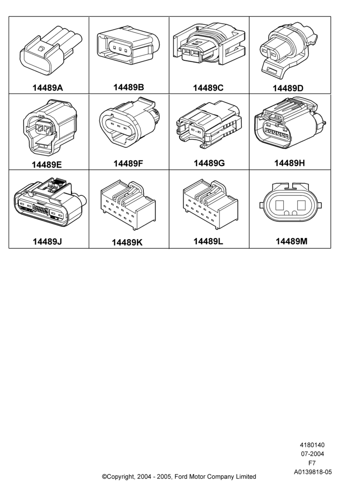 40B - Wiring Connectors, Page B; 19/JUL/2004-12/FEB/2010
