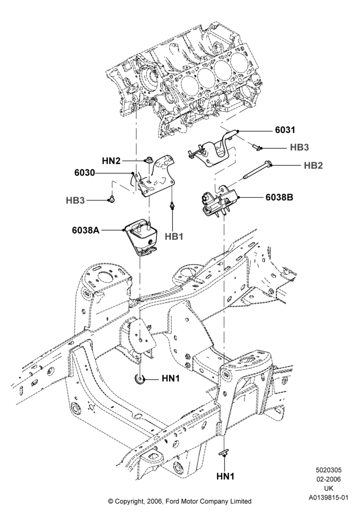 05B - Engine Mounting, 4.6L 3V V8; 30/JAN/2006-29/OCT/2010