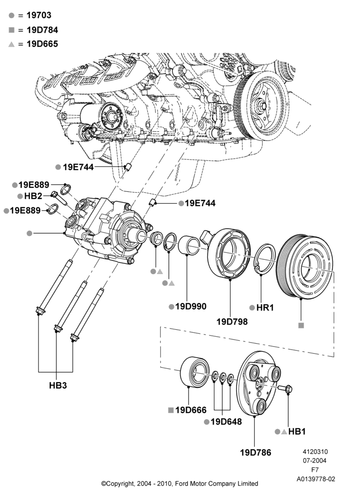 10E - Air Conditioning Condensr/Compressr, 5.4L 3V V8, With Air Conditioning, Compressor Assy; 19/JUL/2004-18/DEC/2006