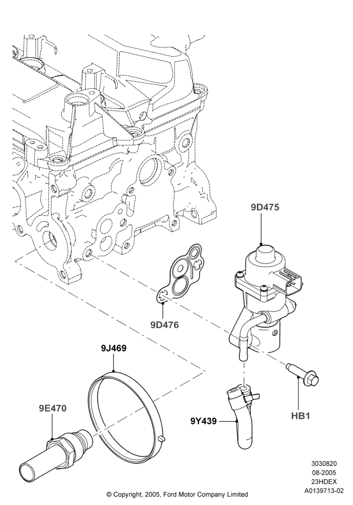 20B - Exhaust Gas Recirculation, 2.3L Duratec-HE (145PS) - MI4; 01/AUG/2005-04/FEB/2009