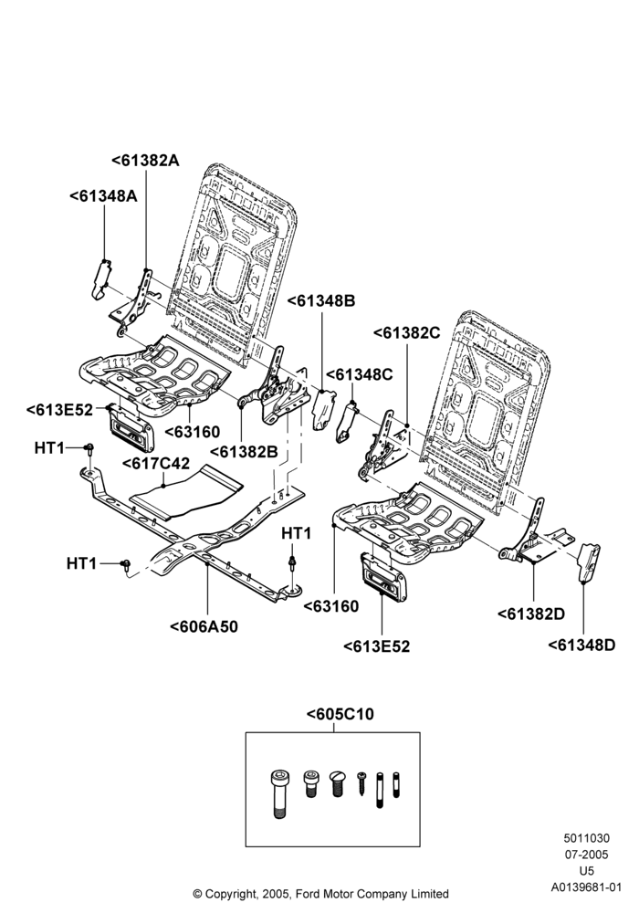30T - Rear Seat Base, With Third Row Split Bench Seat; 19/JUL/2005-16/DEC/2010