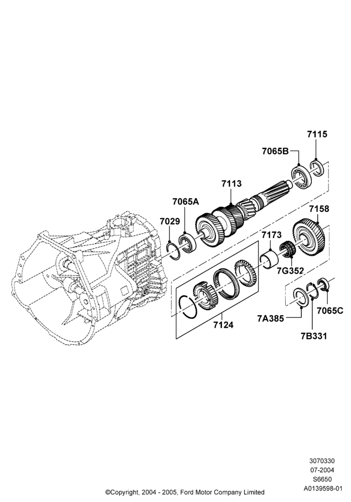 30B - Transmission Counter Shaft Cluster, 6 Speed Manual Z/F S6-650, LHD 4WD (Part Time Drive), M6HD-W 6 Speed Manual Transmission; 19/JUL/2004-12/FEB/2010