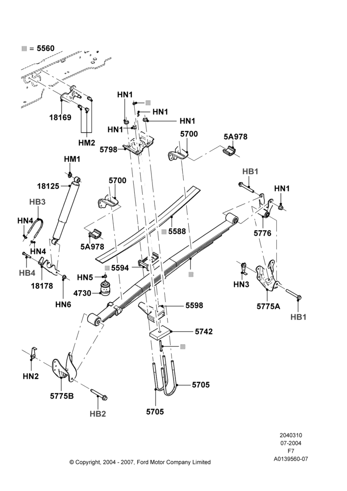10B - Rear Springs and Shock Absorbers, Narrow Frame (Chassis Cab), Ford 350 Series; 19/JUL/2004-18/DEC/2006