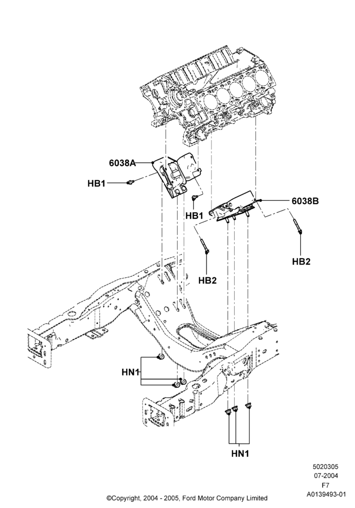 05C - Engine Mounting, 6.8L Gas EFI V10; 19/JUL/2004-18/DEC/2006