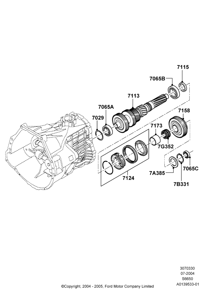 30A - Transmission Counter Shaft Cluster, 6 Speed Manual Z/F S6-650, LHD RWD, M6HD-W 6 Speed Manual Transmission; 19/JUL/2004-12/FEB/2010