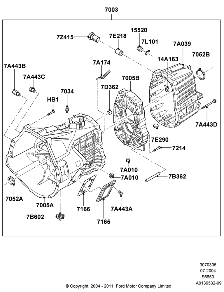 05A - Manual Transmission and Case, 6 Speed Manual Z/F S6-650, LHD RWD, M6HD-W 6 Speed Manual Transmission; 19/JUL/2004-12/FEB/2010