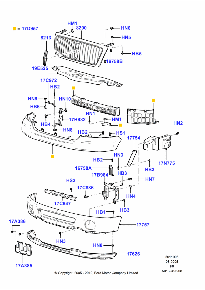 Radiator Grille and Front Bumper, Lincoln Mark LT, Norfolk Plant Build