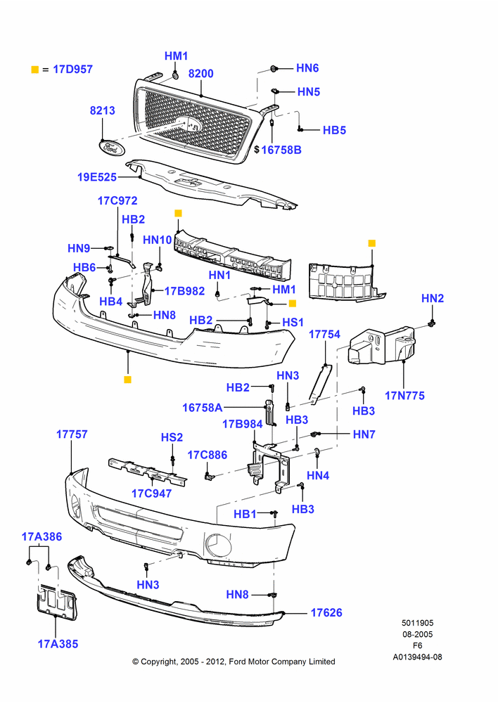 Radiator Grille and Front Bumper, Ford 150 Series, Norfolk Plant Build