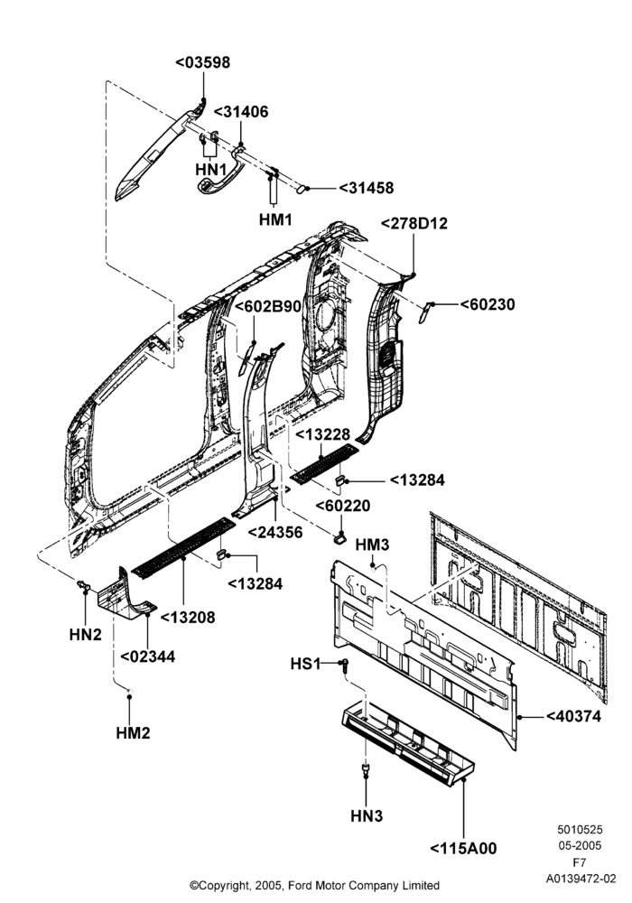 25D - Side Trim, Crew Cab; 16/MAY/2005-18/DEC/2006