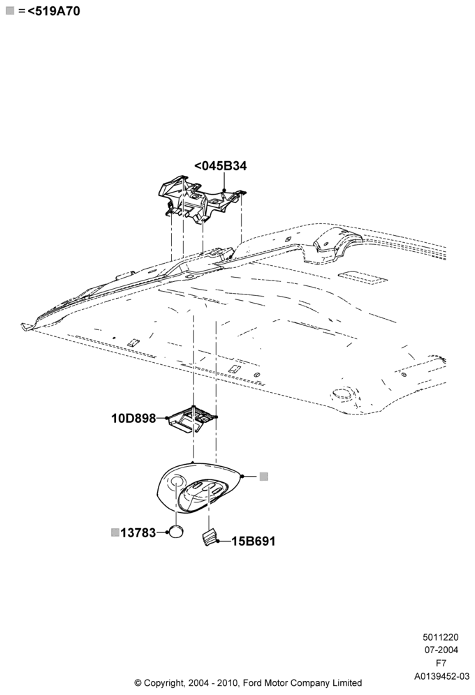 20B - Console - Overhead, Overhead Console With Sunroof; 19/JUL/2004-18/DEC/2006