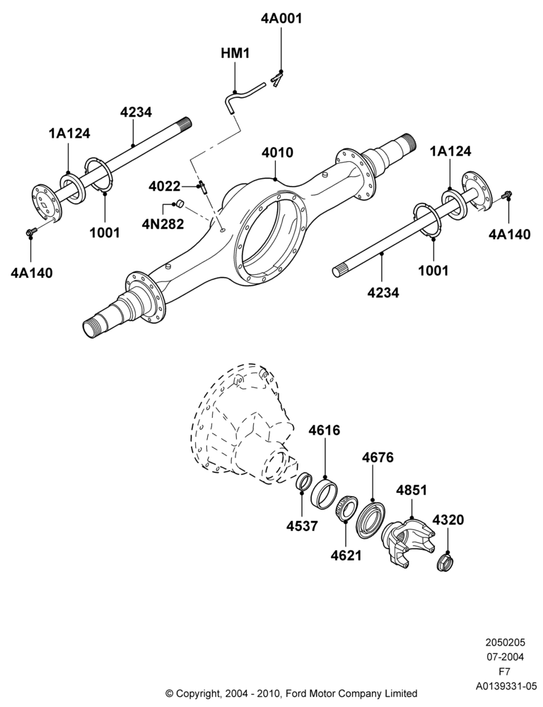 05D - Rear Axle, Ford 550 Series, Ford 450 Series; 19/JUL/2004-18/DEC/2006