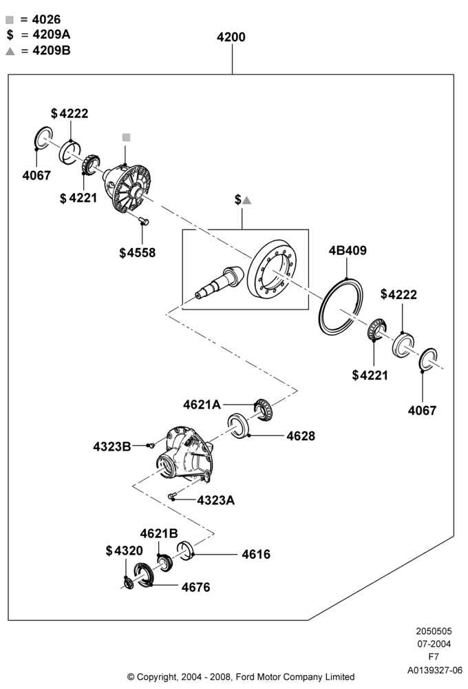 05N - Components - Rear Axle Diff & Carr., Ford 550 Series, Ford 450 Series, Rear Axle Limited Slip Differential; 19/JUL/2004-18/DEC/2006