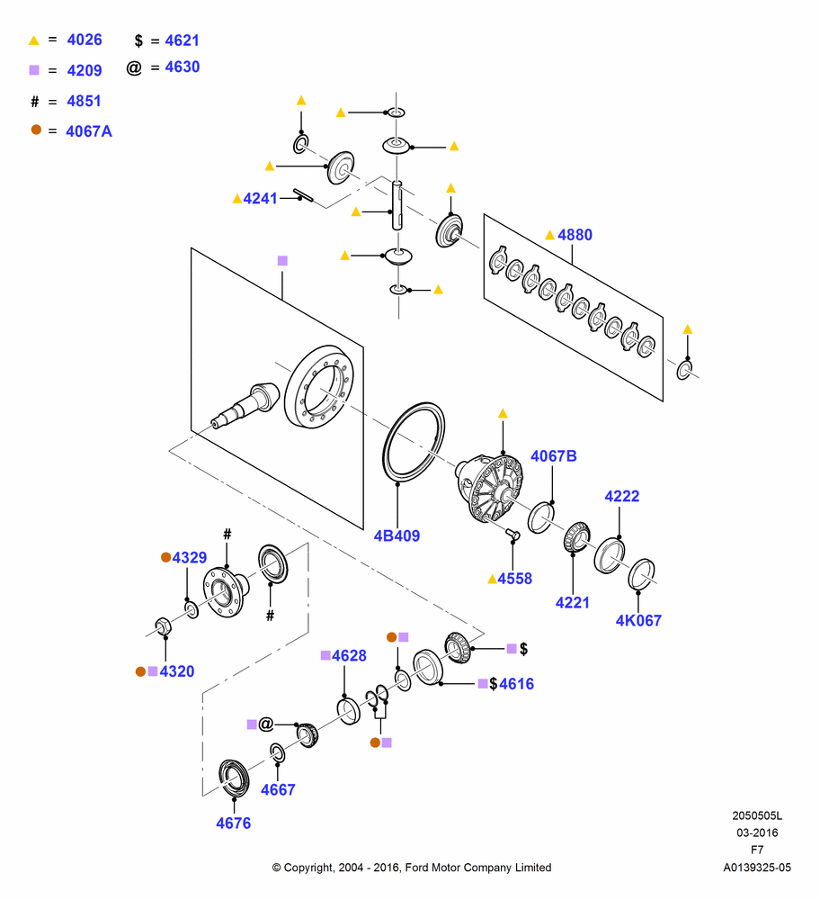 Components - Rear Axle Diff & Carr., 6.0L OHV Diesel V8, 6.4L Diesel V8 Twin Turbo, 6.8L Gas EFI V10, Narrow Frame (Chassis Cab), Ford 350 Series, Rear Axle Limited Slip Differential, With Double Rear Wheels