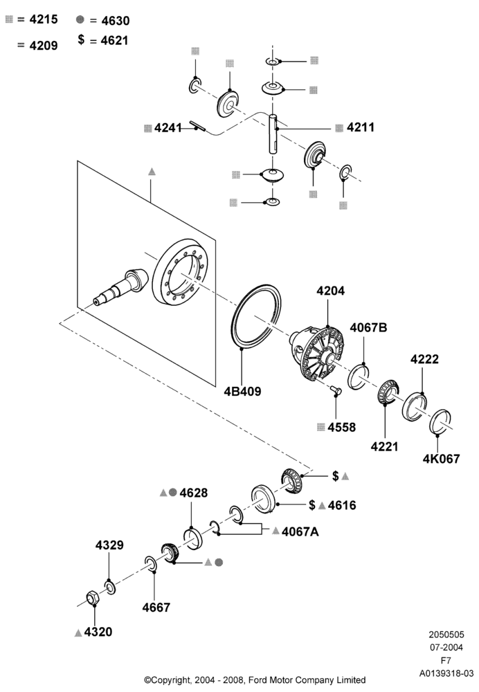 Components - Rear Axle Diff & Carr., Wide Frame (Pickup), Ford 350 Series, Rear Axle Less Limited Slip Diff, With Double Rear Wheels
