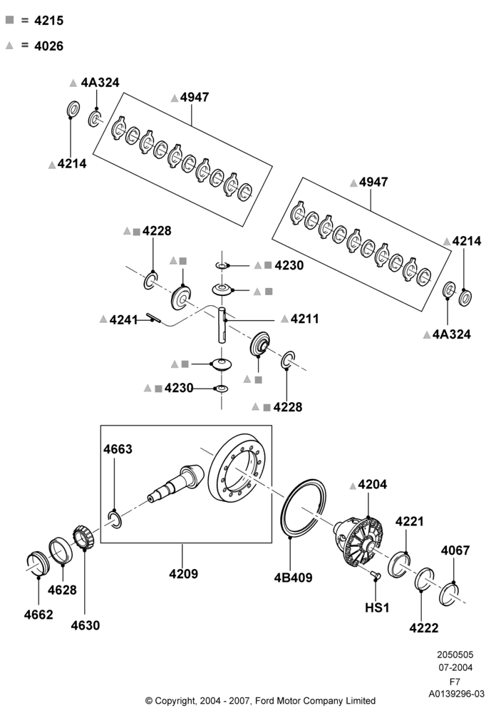 Components - Rear Axle Diff & Carr., Wide Frame (Pickup), Ford 350 Series, Rear Axle Limited Slip Differential, With Single Rear Wheels