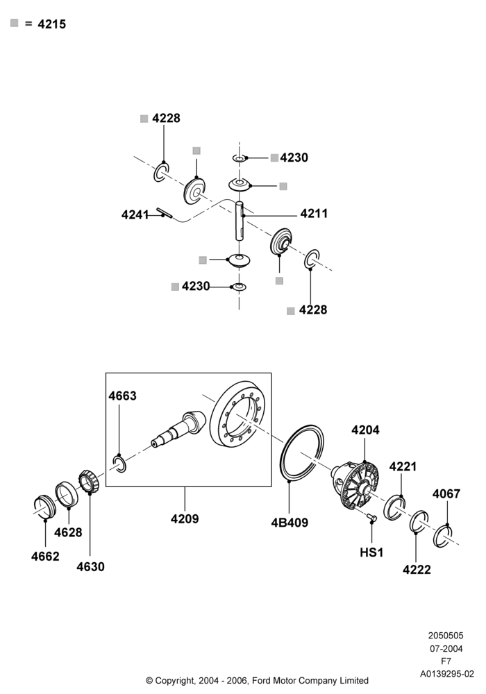 Components - Rear Axle Diff & Carr., Wide Frame (Pickup), Ford 350 Series, Rear Axle Less Limited Slip Diff, With Single Rear Wheels