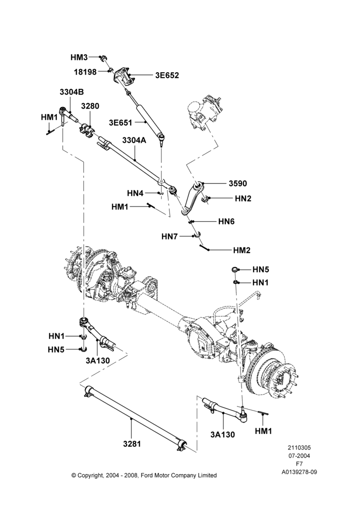 05C - Steering Linkage, All 450/550 Series; 19/JUL/2004-18/DEC/2006