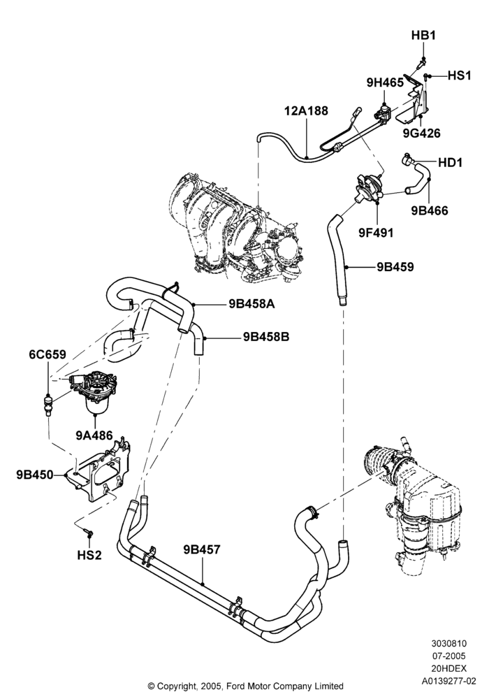 10B - Pulse Air System, 2.0L Duratec HE (137PS); 18/JUL/2005-07/DEC/2010