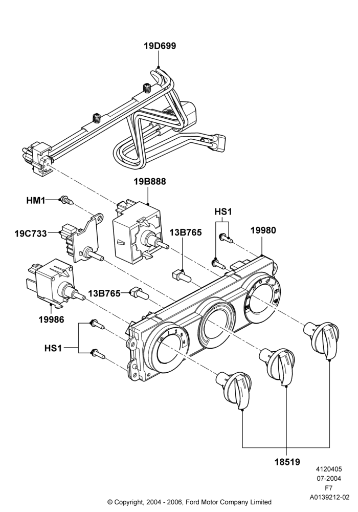 05B - Heater & Air Conditioning Controls, Manual Air Conditioning; 19/JUL/2004-18/DEC/2006