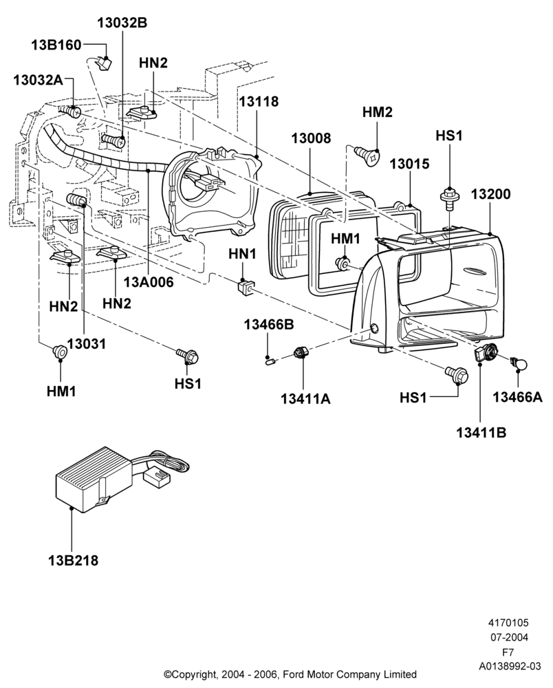 Headlamps and Front Flasher Lamps, With Single Headlamp