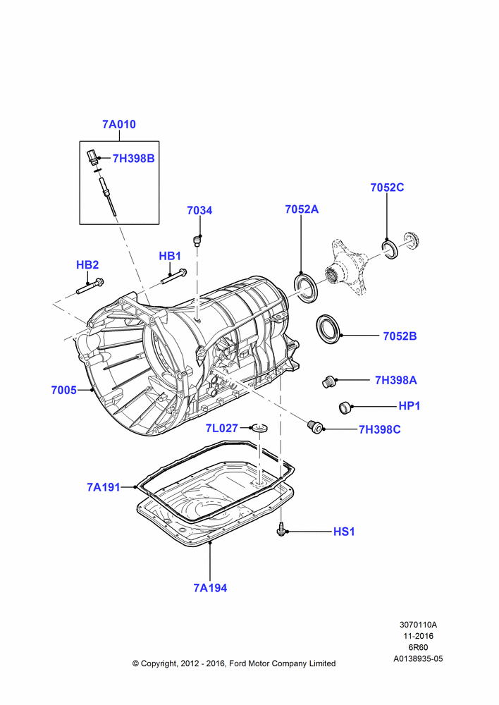 10A - Transmission External Components, 6 Speed Auto Trans (6R75), 6 Speed Automatic Trans (6R80); 02/AUG/2006-11/AUG/2014