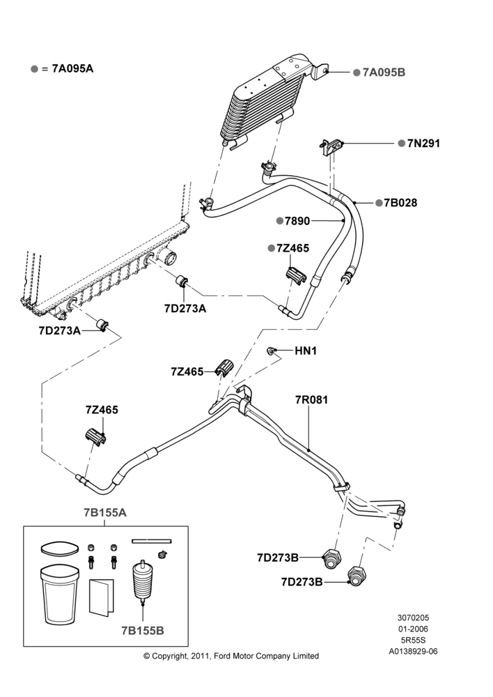 05C - Transmission Cooling Systems, 5 Speed Auto Transmission 5R55S; 30/JAN/2006-29/OCT/2010