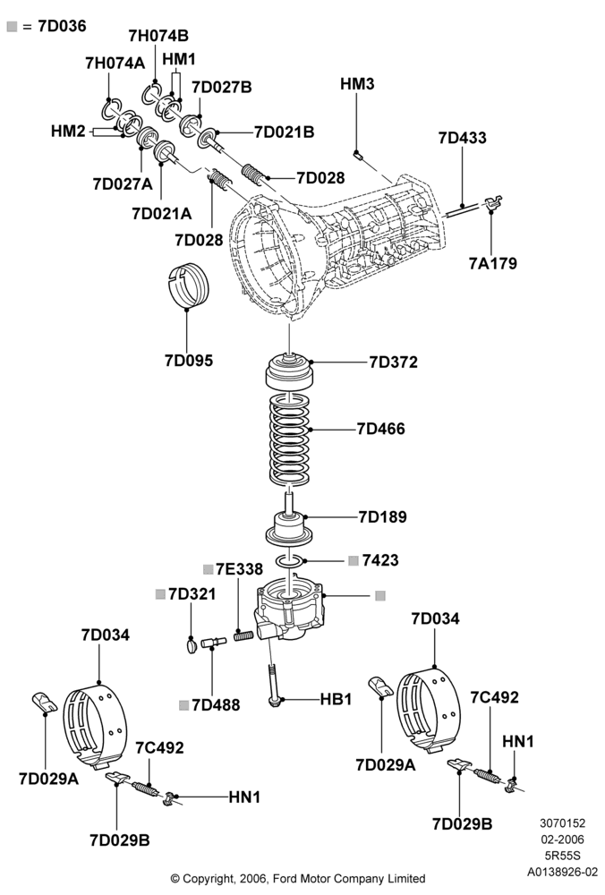 52C - Automatic Transmission Components, 5 Speed Auto Transmission 5R55S; 30/JAN/2006-29/OCT/2010