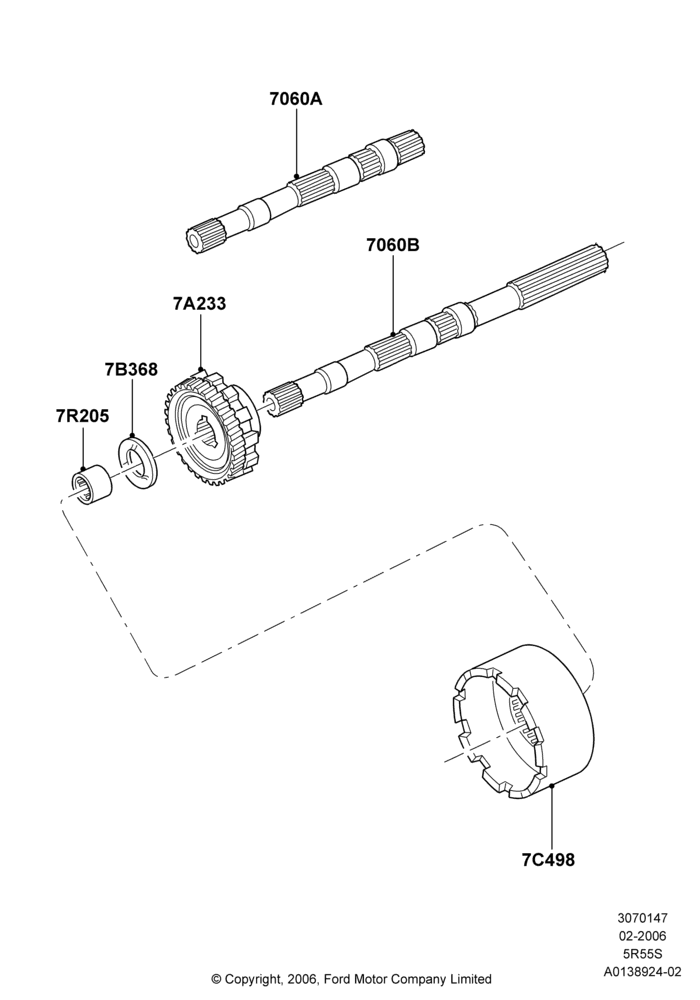 47B - Output Shafts, 5 Speed Auto Transmission 5R55S; 30/JAN/2006-29/OCT/2010
