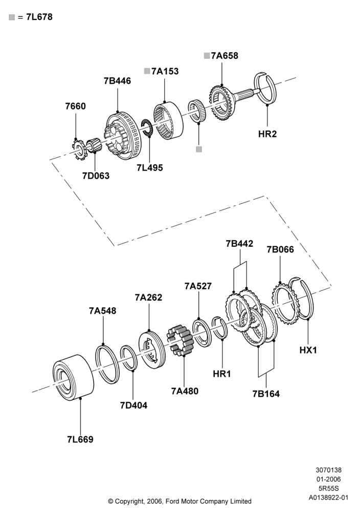 38B - Coast Clutch and Components, 5 Speed Auto Transmission 5R55S; 30/JAN/2006-29/OCT/2010