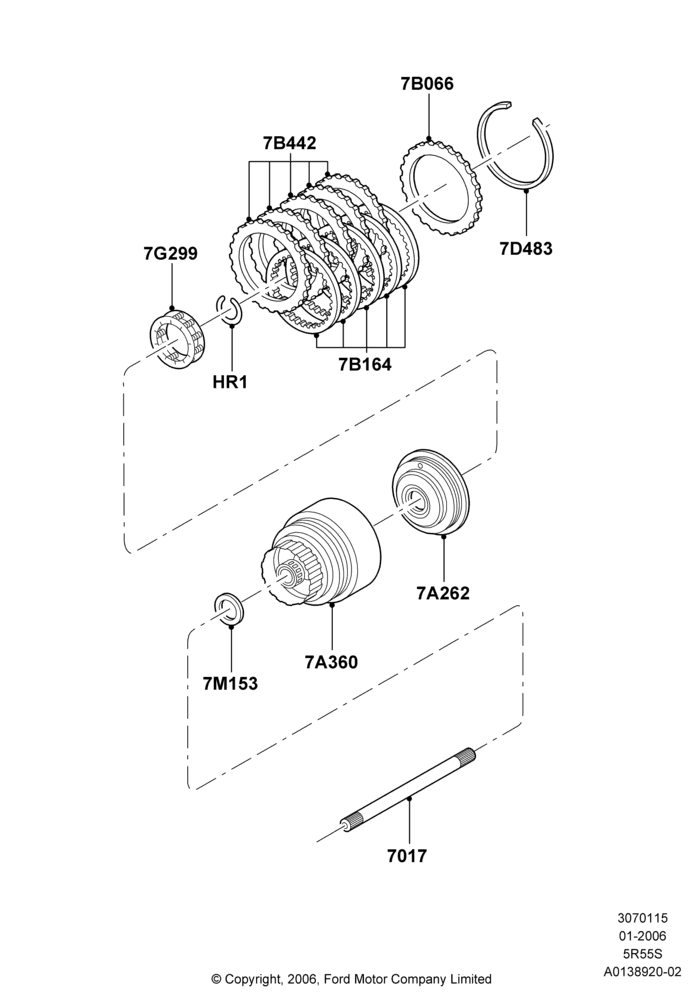 15B - Forward Clutch and Components, 5 Speed Auto Transmission 5R55S; 30/JAN/2006-29/OCT/2010
