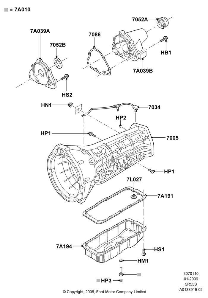 10B - Transmission External Components, 5 Speed Auto Transmission 5R55S; 30/JAN/2006-29/OCT/2010