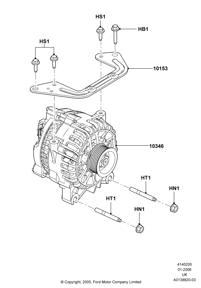 05B - Alternator and Mountings, 4.6L 3V V8; 30/JAN/2006-29/OCT/2010