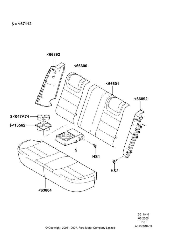 40B - Rear Seat Covers, Mercury Division Derivative; 01/AUG/2005-30/AUG/2006
