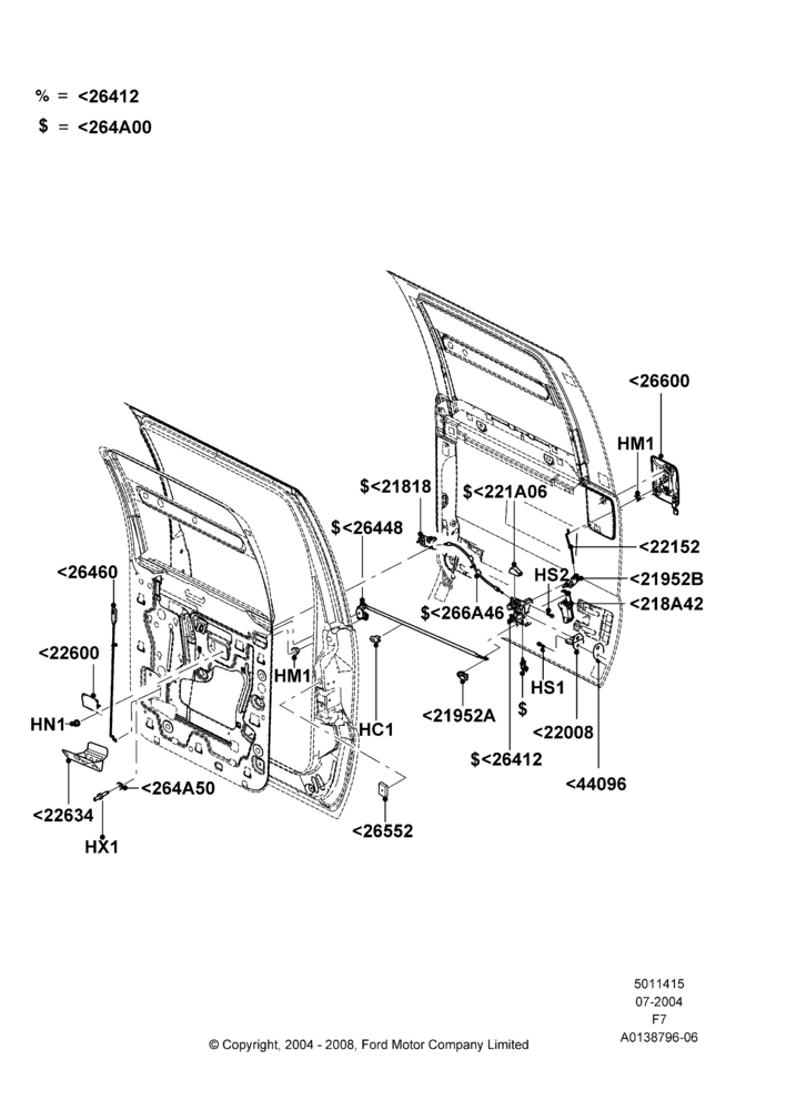 15B - Rear Door Lock Controls, Crew Cab; 19/JUL/2004-12/FEB/2010