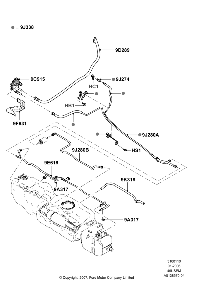 10B - Fuel Lines, 4.6L 3V V8; 30/JAN/2006-29/OCT/2010