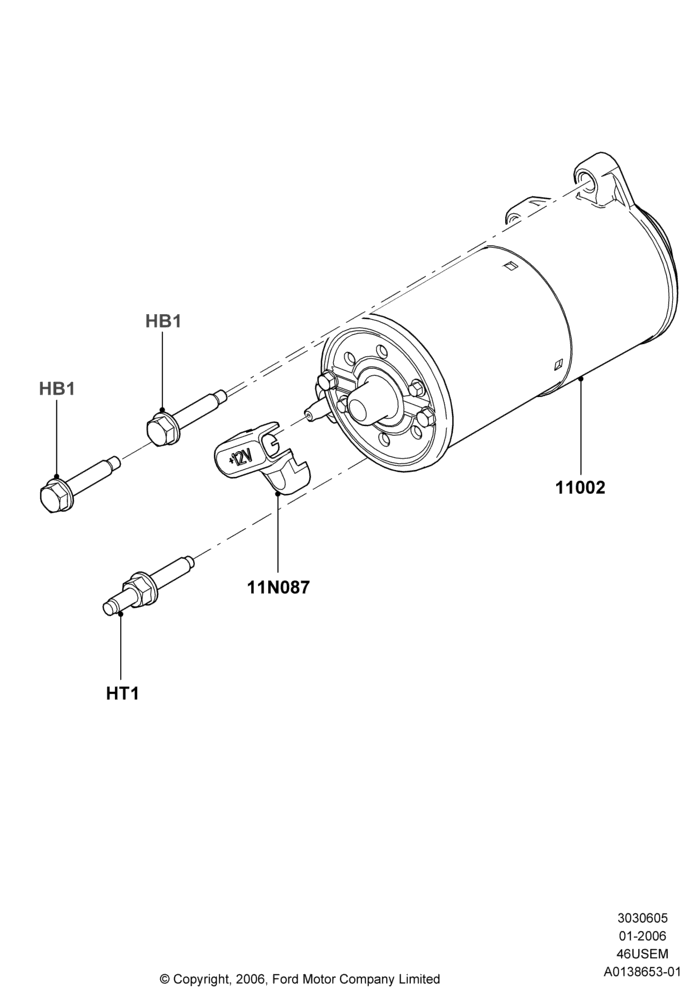 05B - Starter Motor, 4.6L 3V V8; 30/JAN/2006-29/OCT/2010