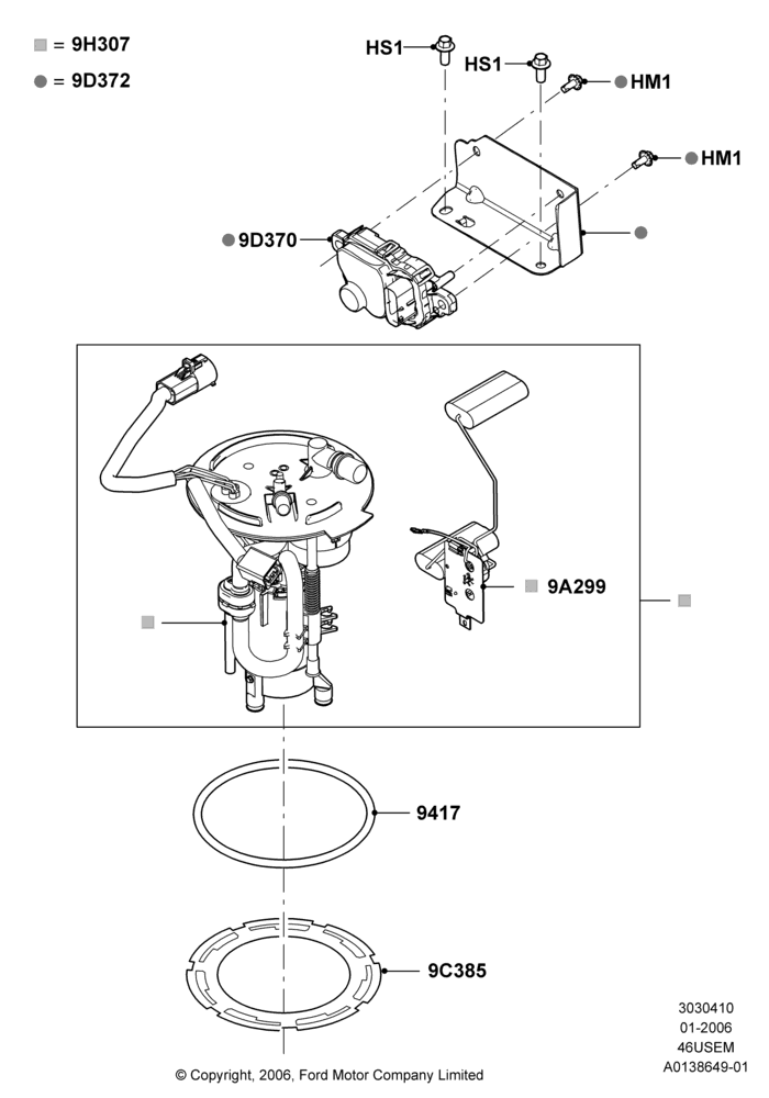 10B - Fuel Pump And Sender Unit, 4.6L 3V V8; 30/JAN/2006-29/OCT/2010
